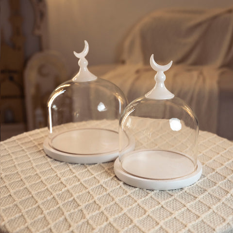 مضيفة زجاجية صغيرة  -White