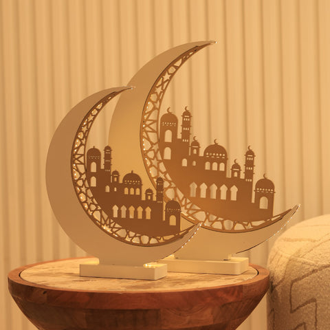 هلال رمضان مضيئ يعمل بالبطارية 40cm