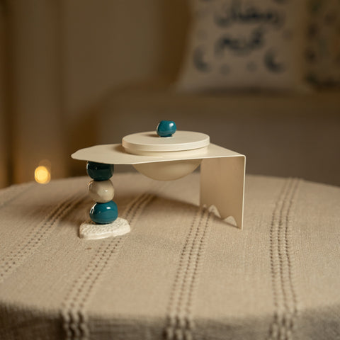 مضيفة مفردة مع ستاند - أزرق