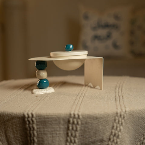 مضيفة مفردة مع ستاند - أزرق