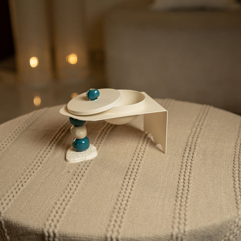 مضيفة مفردة مع ستاند - أزرق