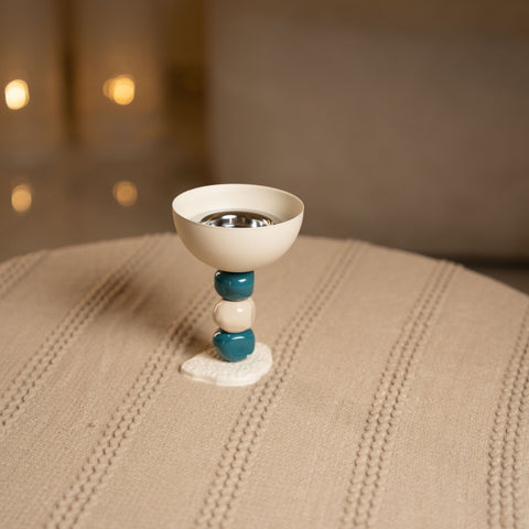 مبخرة دائرية مرصعة بالاحجار - ازرق