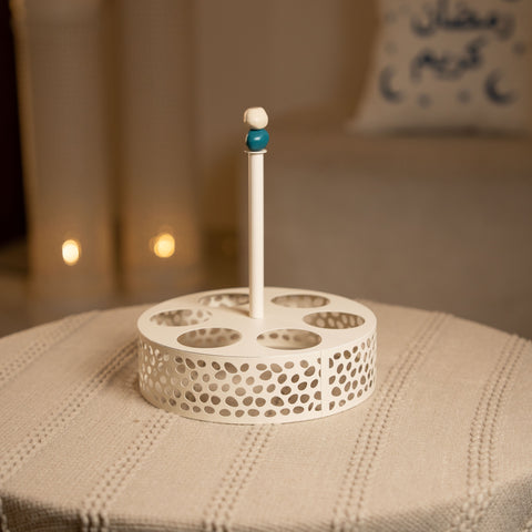 حمالة كاسة معدنية مزخرفة - بني