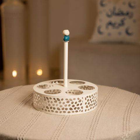 حمالة كاسة معدنية مزخرفة - أزرق