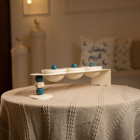 مضيفة ثلاثية مع ستاند - أزرق