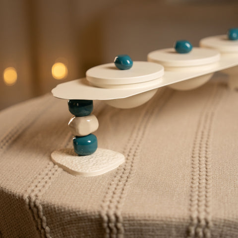 مضيفة ثلاثية مع ستاند - أزرق