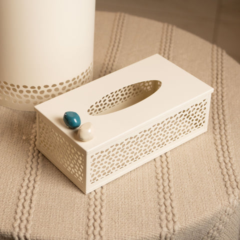 علبة محارم مزخرفة - أزرق