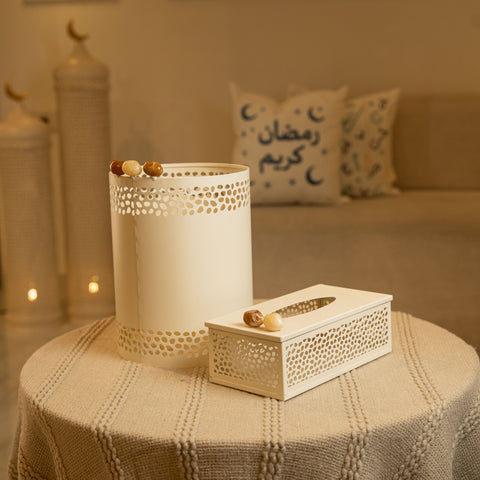 علبة محارم مزخرفة - بني