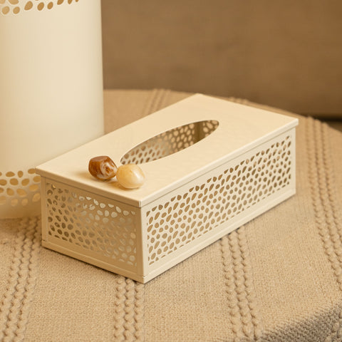 علبة محارم مزخرفة - بني