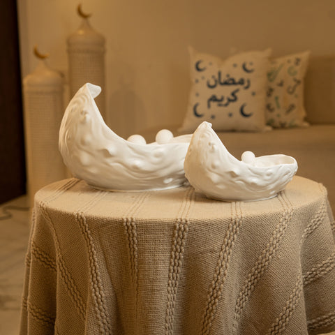 مضيفة بتصميم الؤلؤ - ابيض - صغير