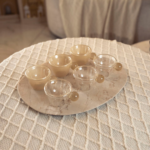 طقم فناجين 6 قطع - Light Brown